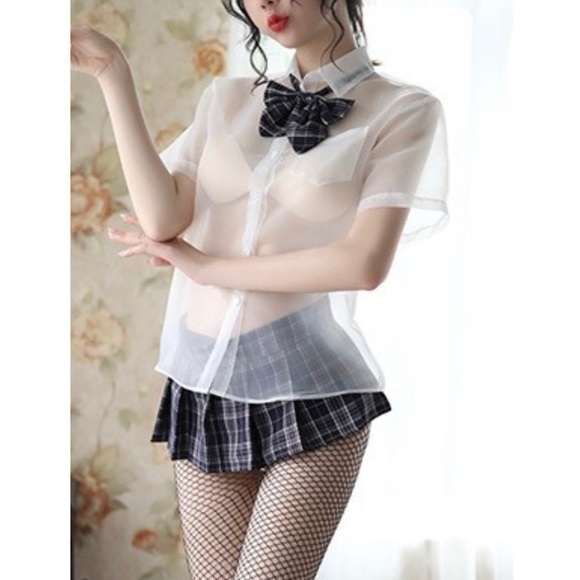 Sexy Black Plaid Lingerie - Picture 1 of 2